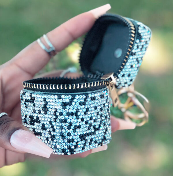 Luxury Rhinestone Mini Headphone with Storage Case